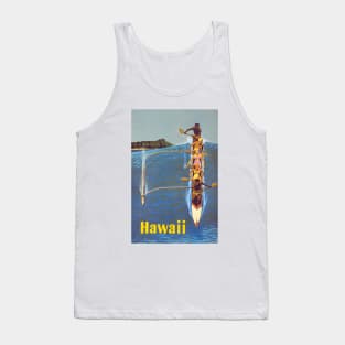 Hawaii Outrigger Canoe Diamond Head Waikiki Beach Tank Top